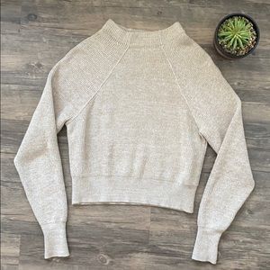 Free People Cream Marble Knit Sweater